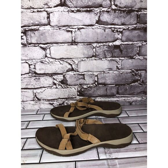 Teva Elzada Pecan Brown Leather Slides Sandals Women Sz 8M US/39EU 1099274 - Picture 11 of 16